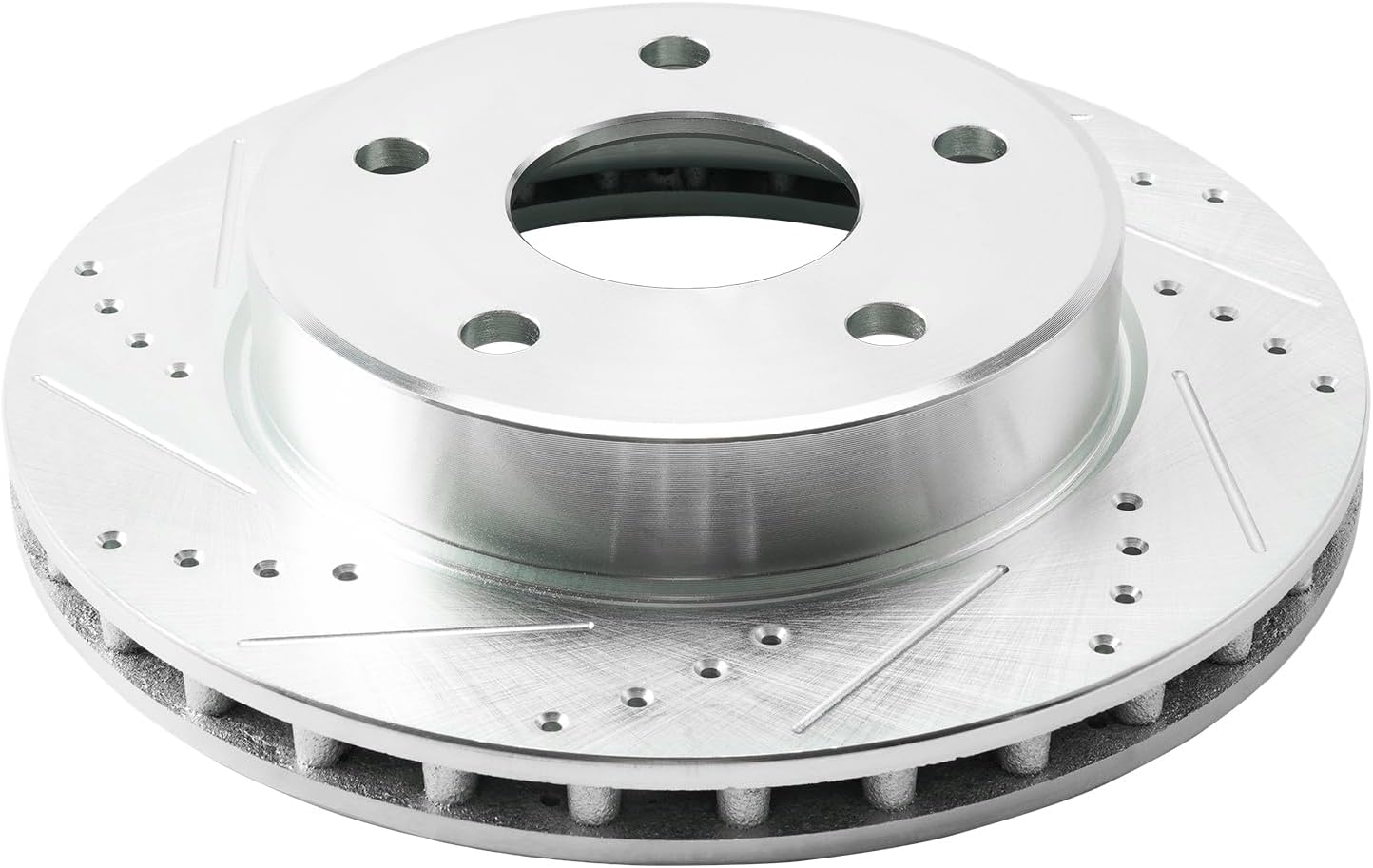 KAX Front Rotors and Brake Pads kit for Dodge Dakota, for MITSUBISHI Raider, Ram Dakota, Drilled and Slotted Disc Brake Rotor Ceramic Brake Pads Replacement (#53025+D1084, 12.28inch, 312MM)