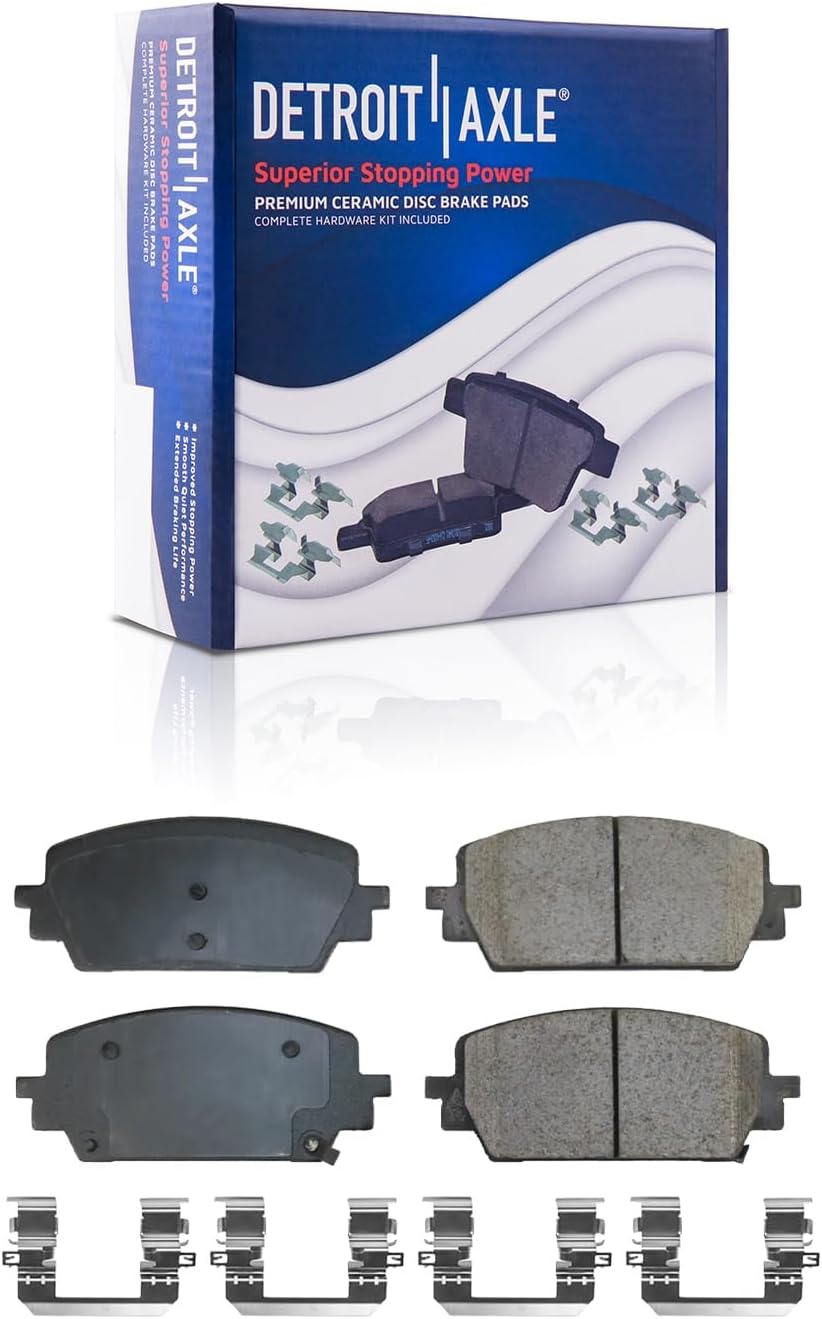 Detroit Axle - 2.5L Brake Kit for 2021-2024 Genesis G80, 2022-2025 GV70, Disc Brakes Rotors Ceramic Brake Pads with Hardware Replacement: 13.58' inch Front and 12.80' inch Rear Rotors