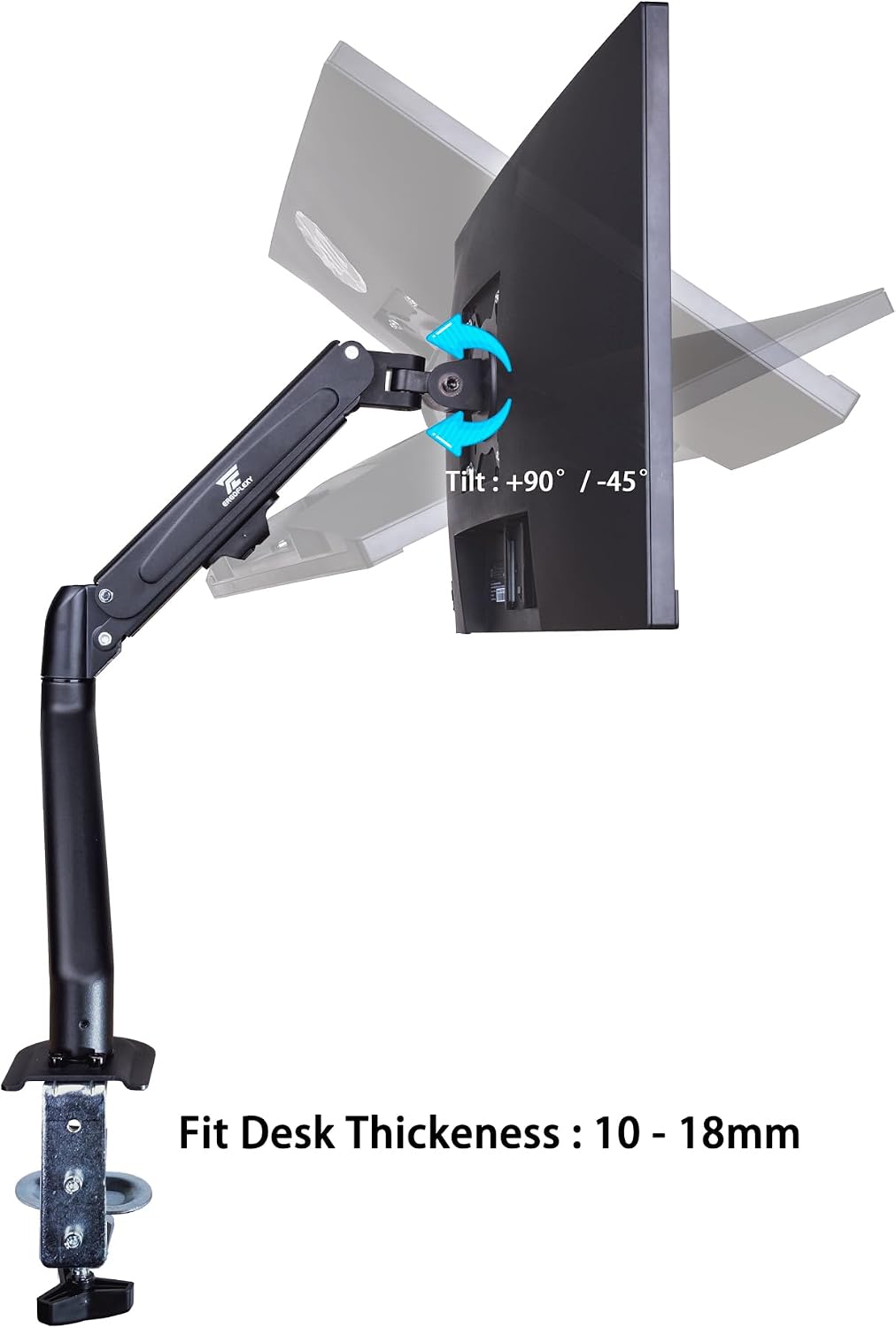 acer 24' Vero FHD IPS Monitor with 4 ms Response Time, Anti-Glare, Adaptive Sync, Integrated Speakers, VESA Mount (100x100mm) & DKZ Hub, Black Color Ergoflexy Single Mount Arm
