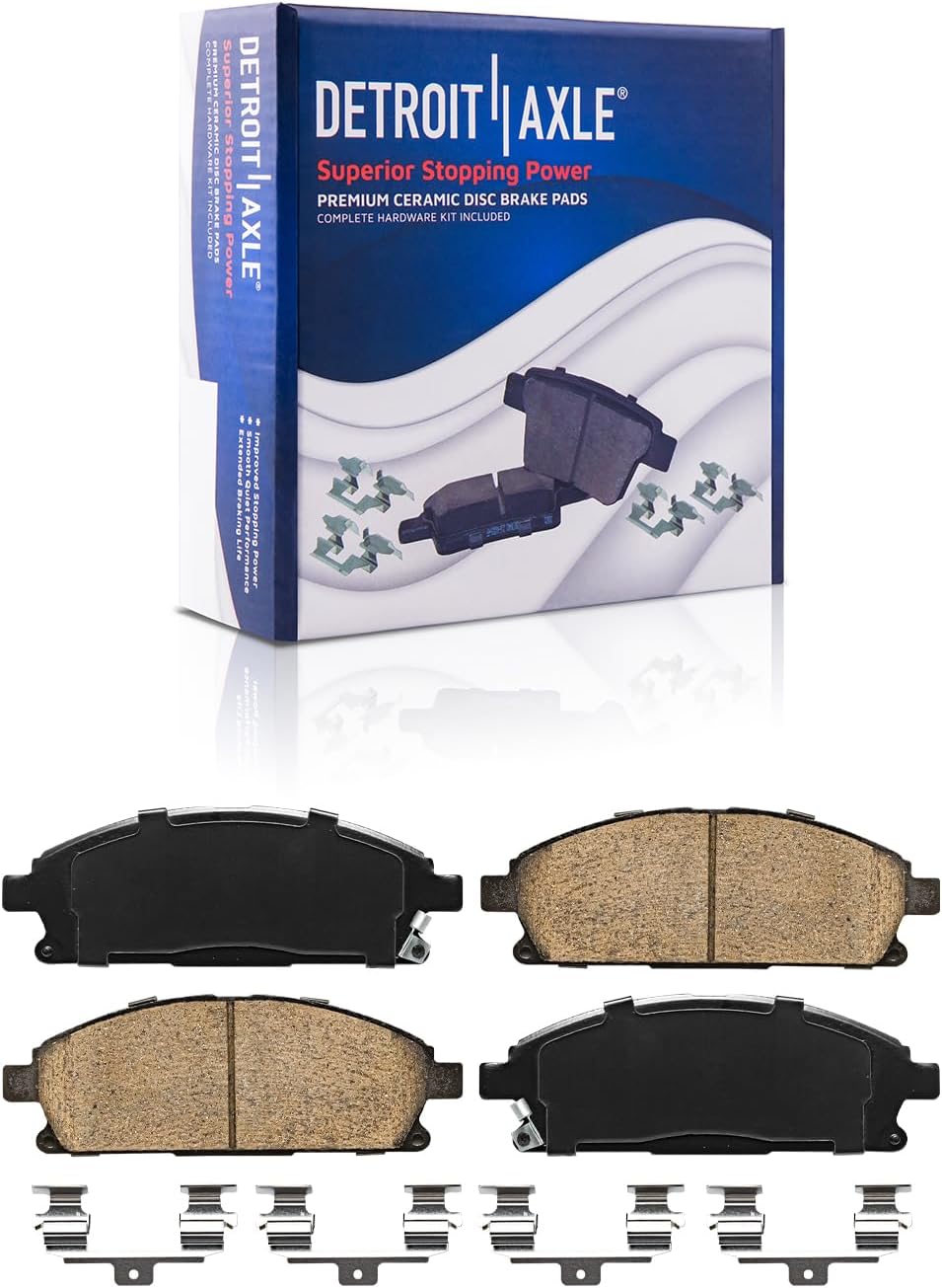 Detroit Axle - Brake Kit for 04-17 Nissan Quest Brake Rotors Ceramic Brakes Pads 2004-2007 2008 2009 2010 2011 2012 2013 2014 2015 2016 2017 Replacement: 11.42' inch Front and 12.13' inch Rear Rotors