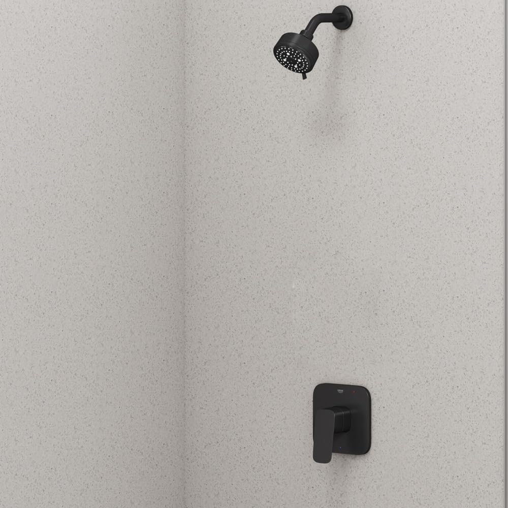 Grohe 1053772430 Cubeo Pressure Balance Valve Shower Trim Kit, Matte Black