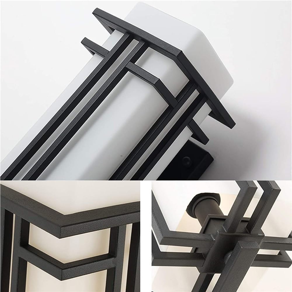 Retro Wall Sconce Waterproof Wall Lamp Metal and Glass Wall Light Fixture E27 Black Wrought Iron Decorative Lighting for Bedroom Aisle Corridor Indoor/Outdoor