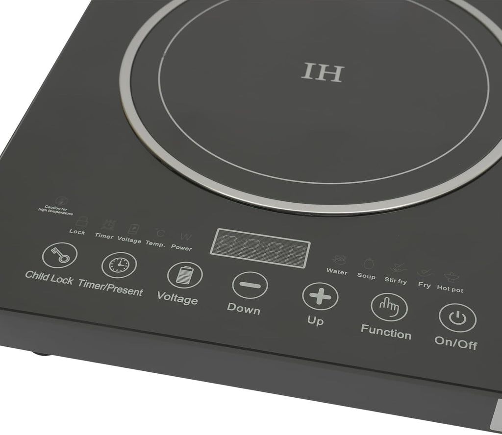 Induction Cooktop 2 Stoves, 110V 1200W+1200W, 8 Gears Firepower Regulation, Tabletop Stove Top with LED Display and Adjustable Temperature, Electric Hot Plate Crystal Cooktop for Kitchens