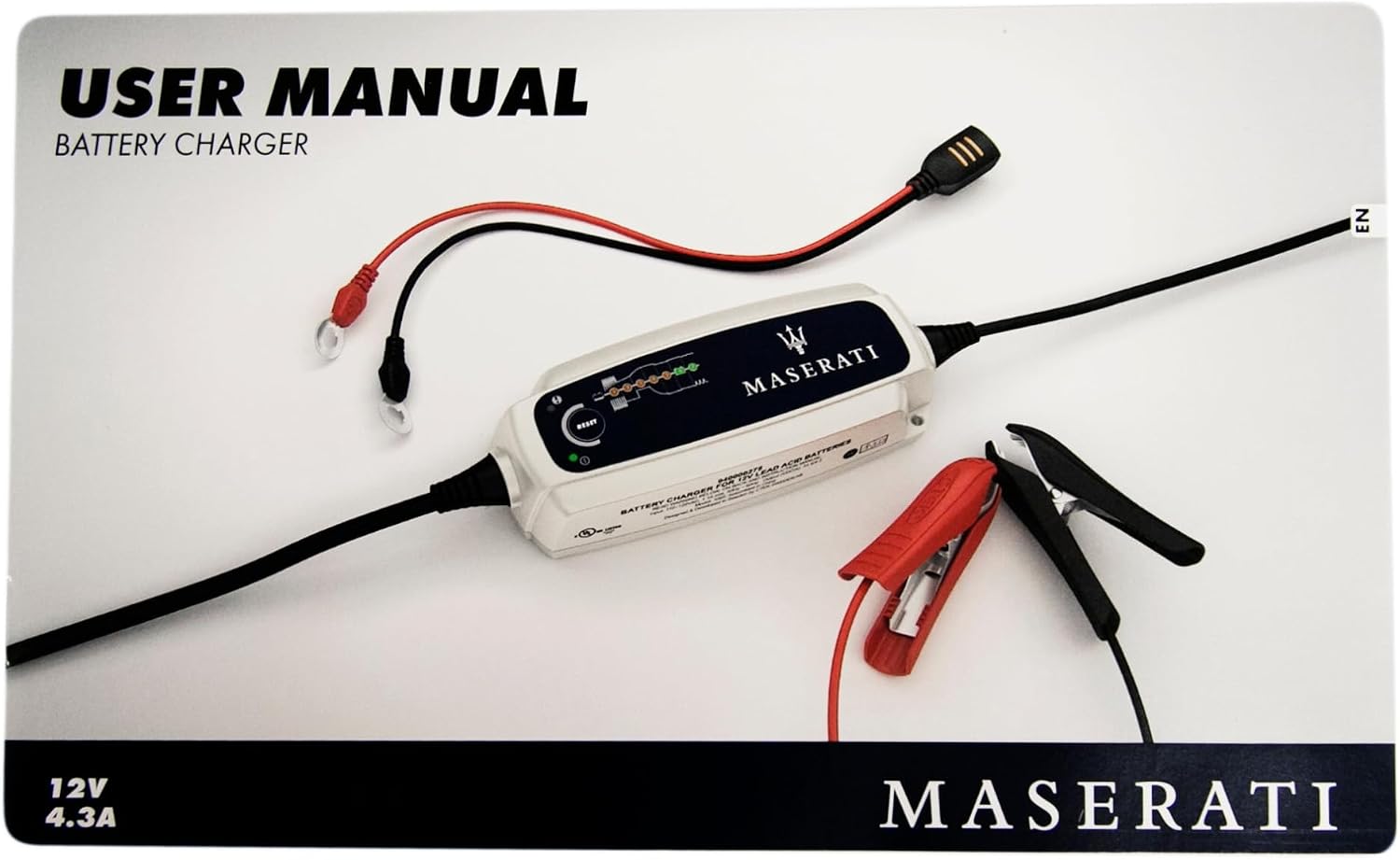 Maserati OEM Battery Tender Charger – Smart Trickle Maintainer for GranTurismo, Ghibli, Levante, Quattroporte, MC20 - Maserati Battery Maintainer -