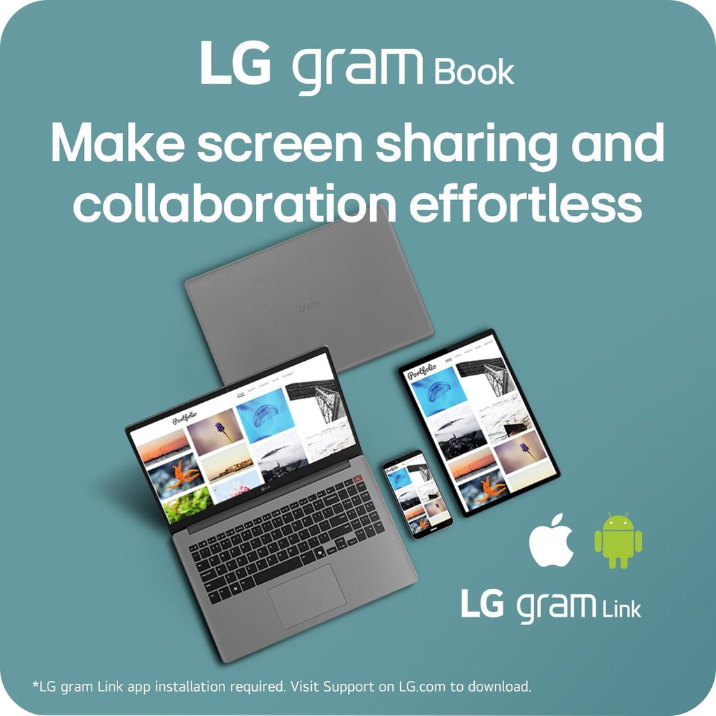 LG gram Book 15-inch Lightweight Laptop Computer, Intel Core i5-1334U Processor, Windows 11 Home, 8GB RAM, 256GB SSD - Titan Silver