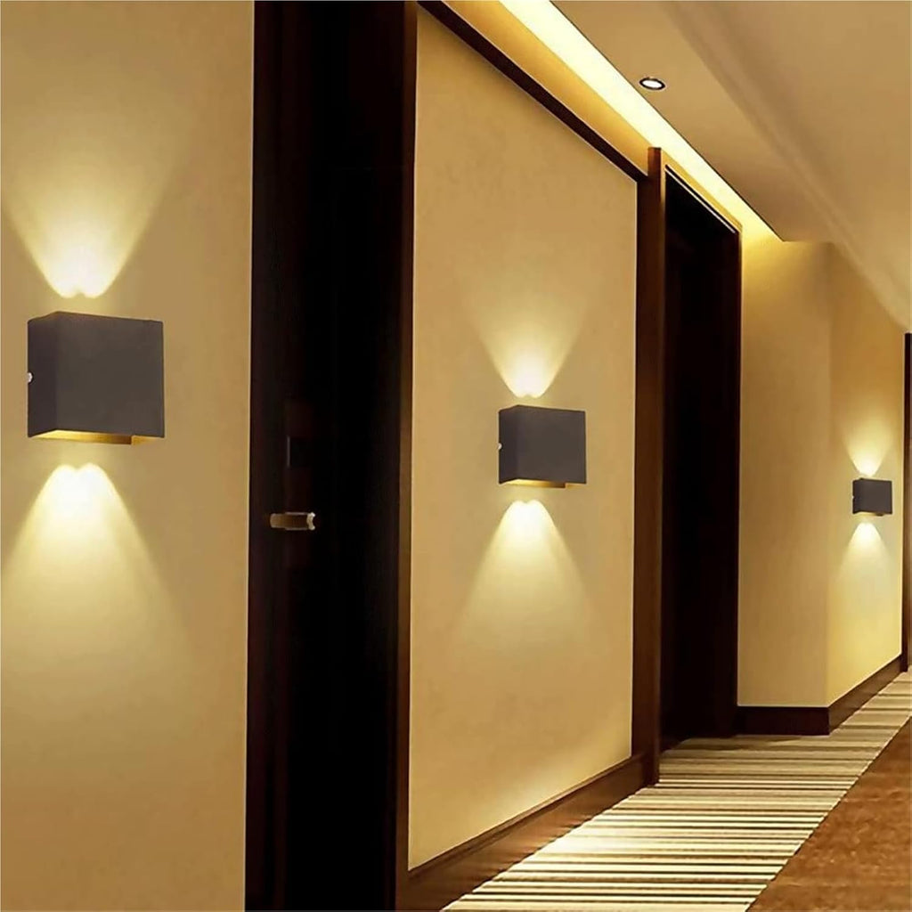 Square Wall Lamp Wrought Iron Sconces Light 12W LED Lighting Fixture Modern Minimalist Decoration Bedroom Wall Lanterns for Bedside Aisle Living Room Villa