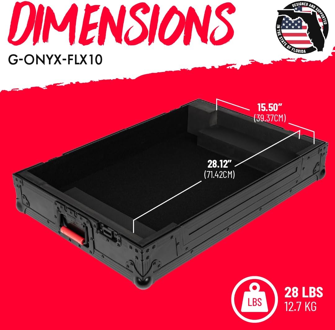 Gator Cases ONYX Series Flight Case Designed for Pioneer DJ FLX10 DJ Controller with Reccessed Twist Latches and Rubber-Gripped Handles (G-ONYX-FLX10)