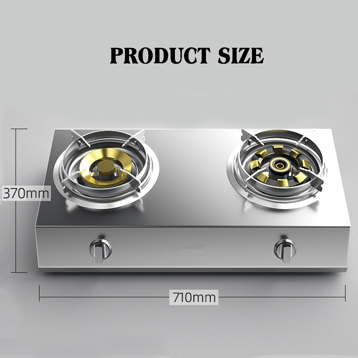 NIKKHO Gas Stove,Table-Top Gas Hob,Stainless Steel Panel,2 Burners,for Caravan Home Camping Catering,with Thermocouple Protection,7.2KW/24566.4BTU (Color : LPG)