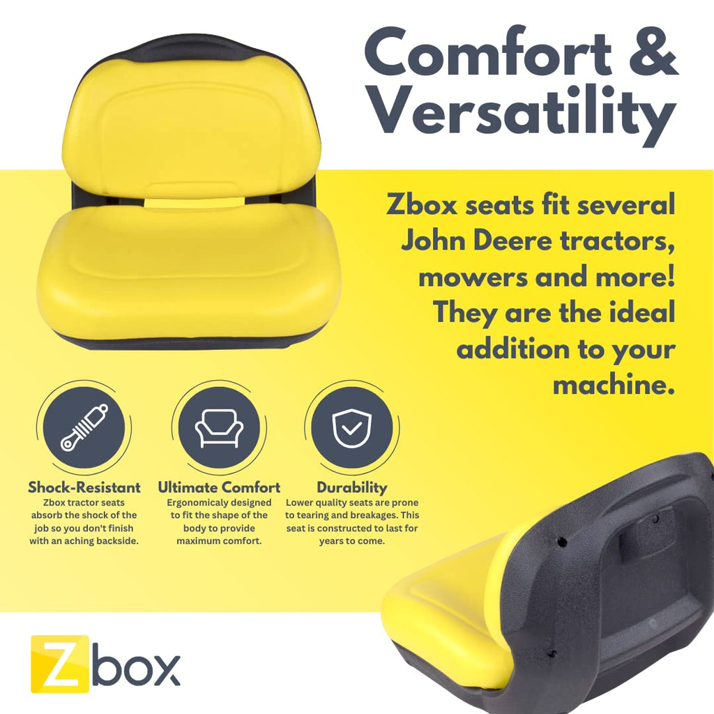 Yellow Tractor Seat AUC13500 - AM136044 - Fits John Deere X300 X300R X304 X320 X324 X340 X350 X354 Riding Lawn Mower Seat AM131531 - AM131157 - AUC11188 - B1AM136044 and AM134543