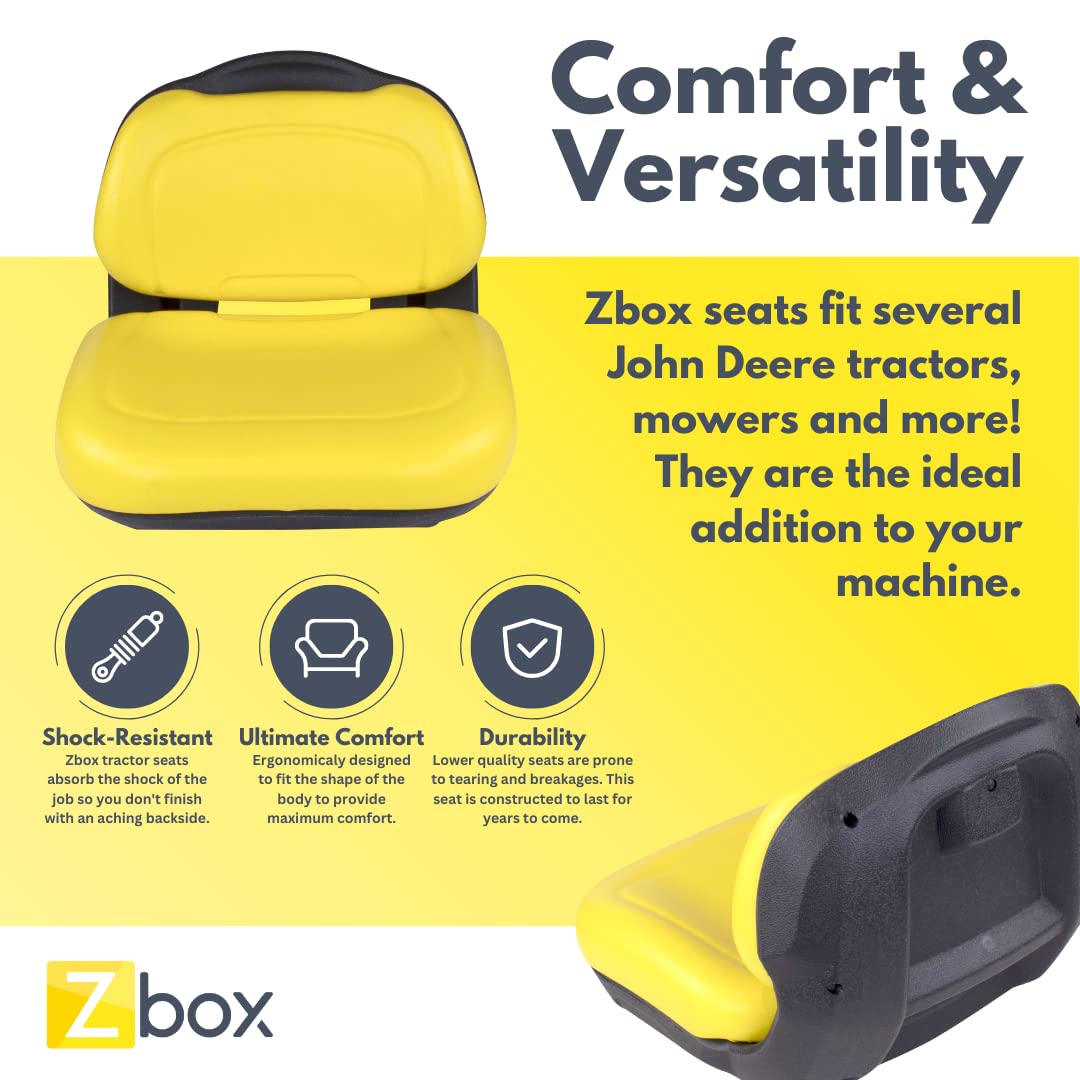 Yellow Tractor Seat AUC13500 - AM136044 - Fits John Deere X300 X300R X304 X320 X324 X340 X350 X354 Riding Lawn Mower Seat AM131531 - AM131157 - AUC11188 - B1AM136044 and AM134543