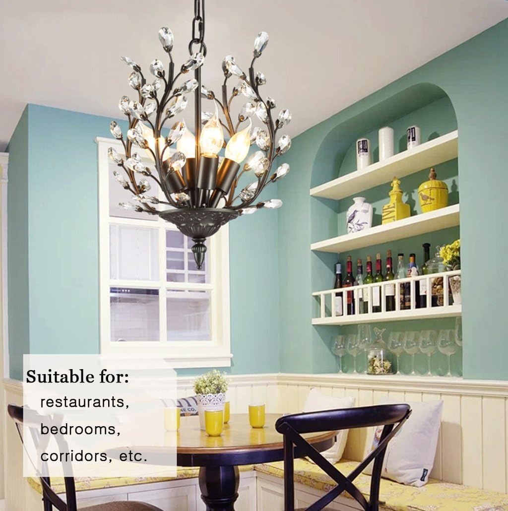 American Country Retro Crystal Chandelier Branch Wrought Iron Living Room Dining Room Bedroom Bathroom Corridor Villa,chandalier