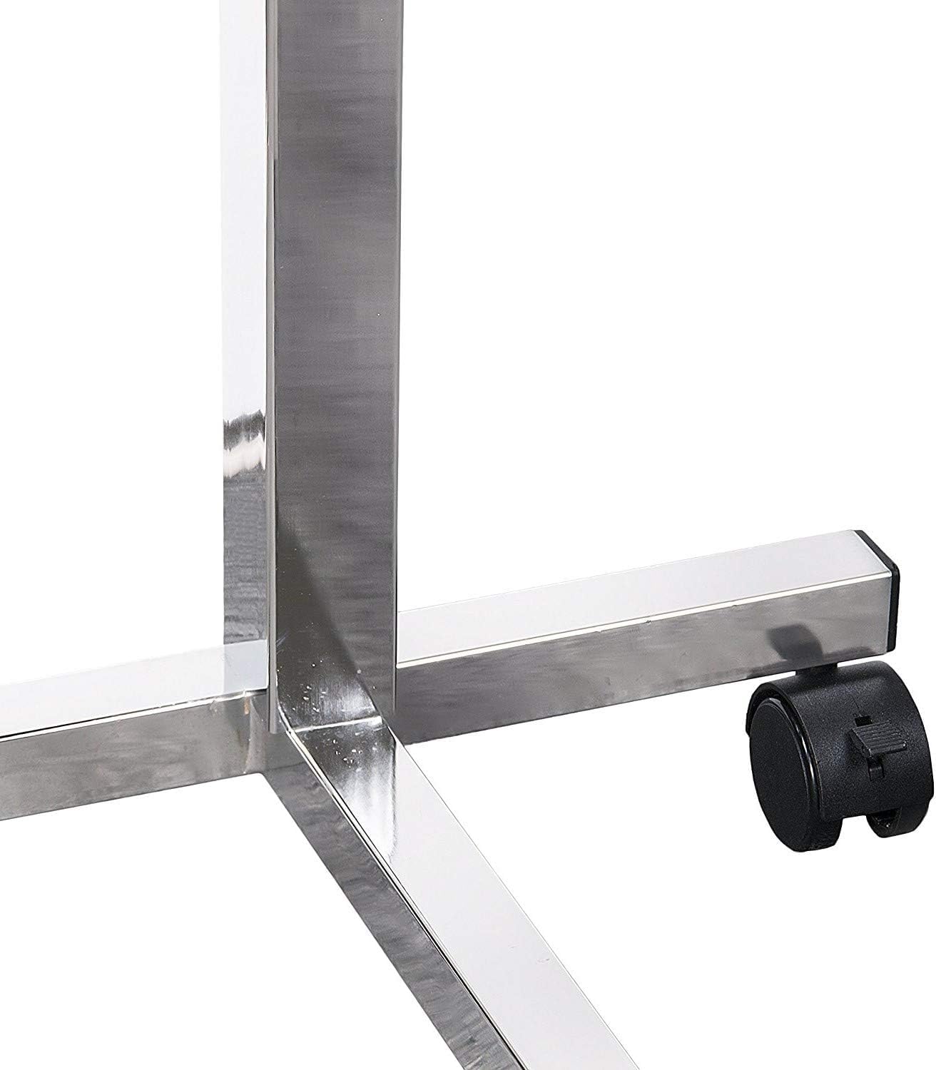 Vaunn Medical Pneumatic Adjustable Tilt Overbed Bedside Table with Wheels for Hospital and Home Use