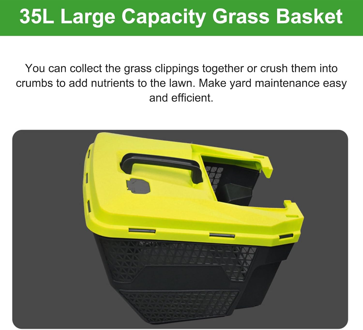 40V 13' Electric Lawn Mower for Small Yards, Battery Powered Push Lawnmower with 35L Grass Box, 33 cm Cutting Width, 3 Adjustable Heights