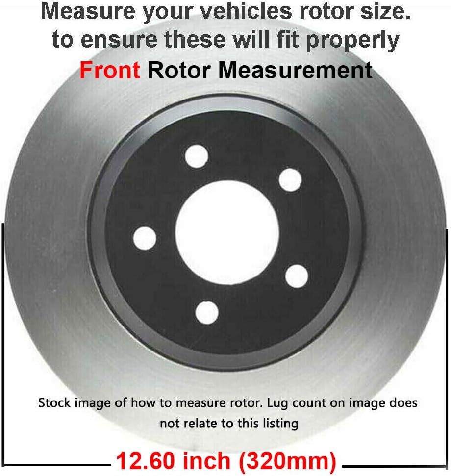 Detroit Axle - Front Brake Kit for 2019 2020 2021 2022 2023 2024 Hyundai Nexo, Drilled & Slotted Disc Brake Rotors Ceramic Brakes Pads w/Hardware Replacement : 12.60'' inch Rotor