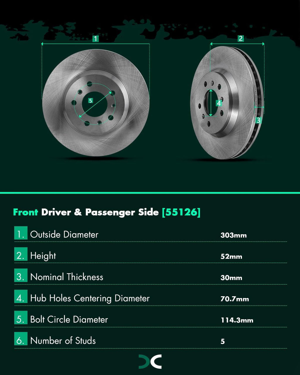 SCITOO Front 11.93' Rear 10.94' Brake Pads and Rotors Kits Fit For Chevrolet Impala 2006 2007 2008 2009 2010,For Chevrolet Monte Carlo 2006-2007