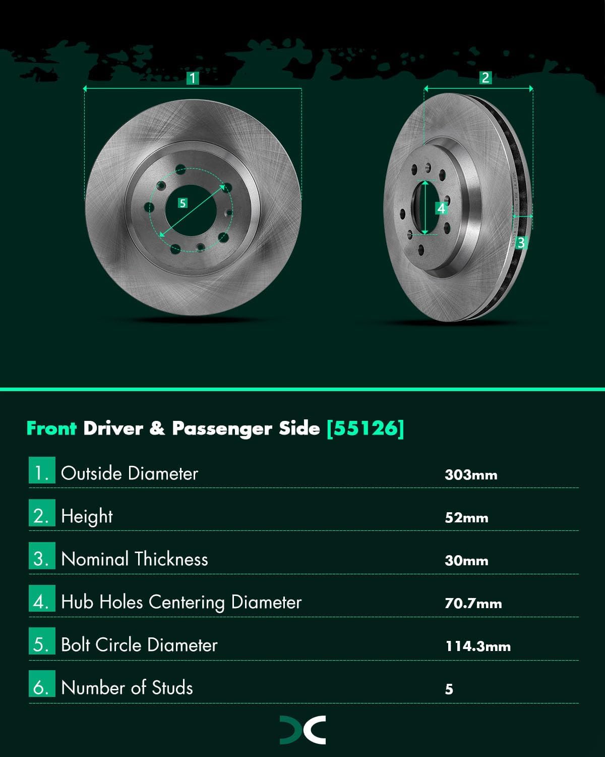 SCITOO Front 11.93' Rear 10.94' Brake Pads and Rotors Kits Fit For Chevrolet Impala 2006 2007 2008 2009 2010,For Chevrolet Monte Carlo 2006-2007