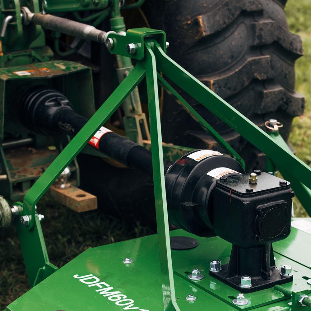 Titan Attachments 3 Point PTO Finish Mower, 60' Cutting Width, Category 1 Hitch, Rear Discharge, Requires 25-40 HP Tractor, Low-Noise Cast Iron Gearbox, Green Finish