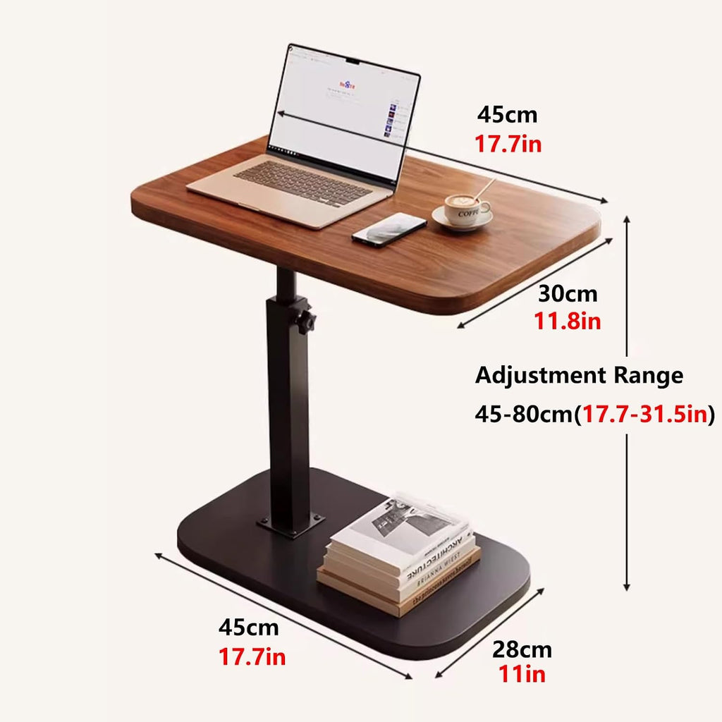 Bedside Table TV Tray Tables, Adjustable Height, Sofa Arm End for Eating Laptop Couch Bed Dinner Small Spaces(Black)