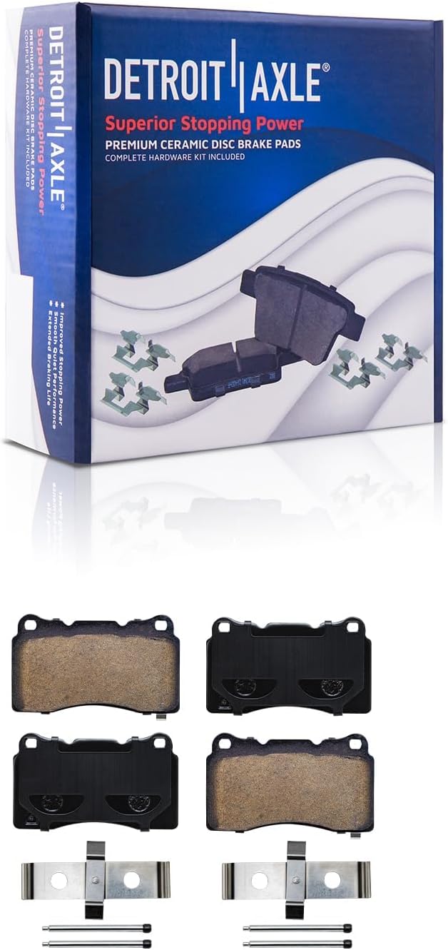 Detroit Axle - Brake Kit for 2016-2017 Cadillac CT6, Disc Brake Rotors Ceramic Brakes Pads with Hardware Replacement : 13.60' inch Front and 12.40' inch Rear Rotor