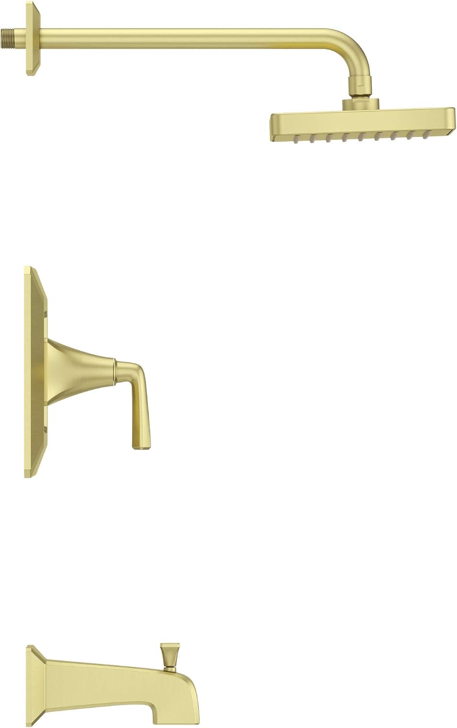 Pfister, LG89-8FEBG, Park Avenue Single Handle Tub and Shower Trim Package with Single Function Rain Shower Head, Brushed Gold