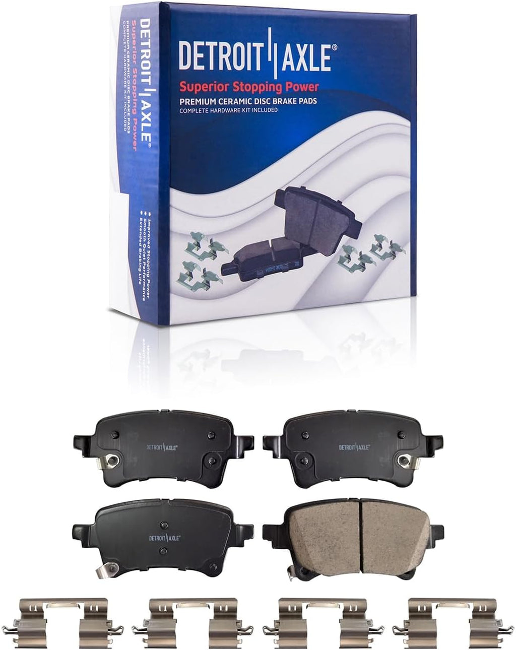 Detroit Axle - Brake Kit for 2020 2021 2022 2023 Jeep Gladiator 3.0L, 3.6L, Disc Brakes Rotors Ceramic Brake Pads Replacement : 12.99' inch Front and 13.78' inch Rear Rotor