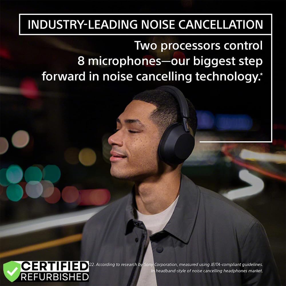 Sony (Refurbished WH1000XM5/S Wireless Industry Leading Noise Canceling Headphones Silver Bundle with 2 YR CPS Enhanced Protection Pack (Renewed)