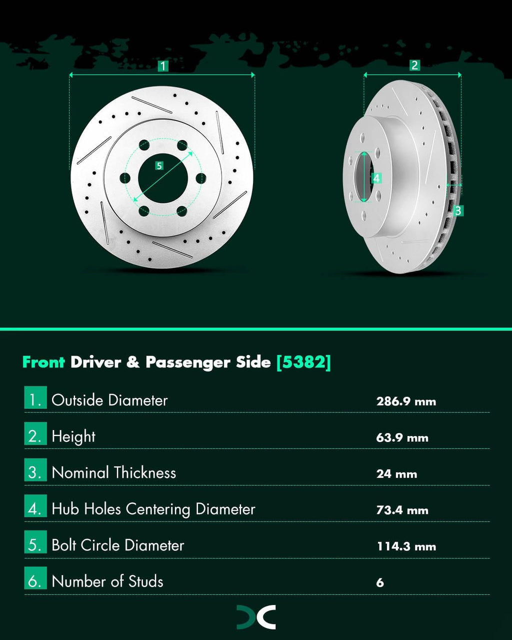 SCITOO Brake Kit Front Brake Rotors and Ceramic Brake Pads fit for 2000-2002 for Dodge Dakota,2000-2002 for Dodge for Durango