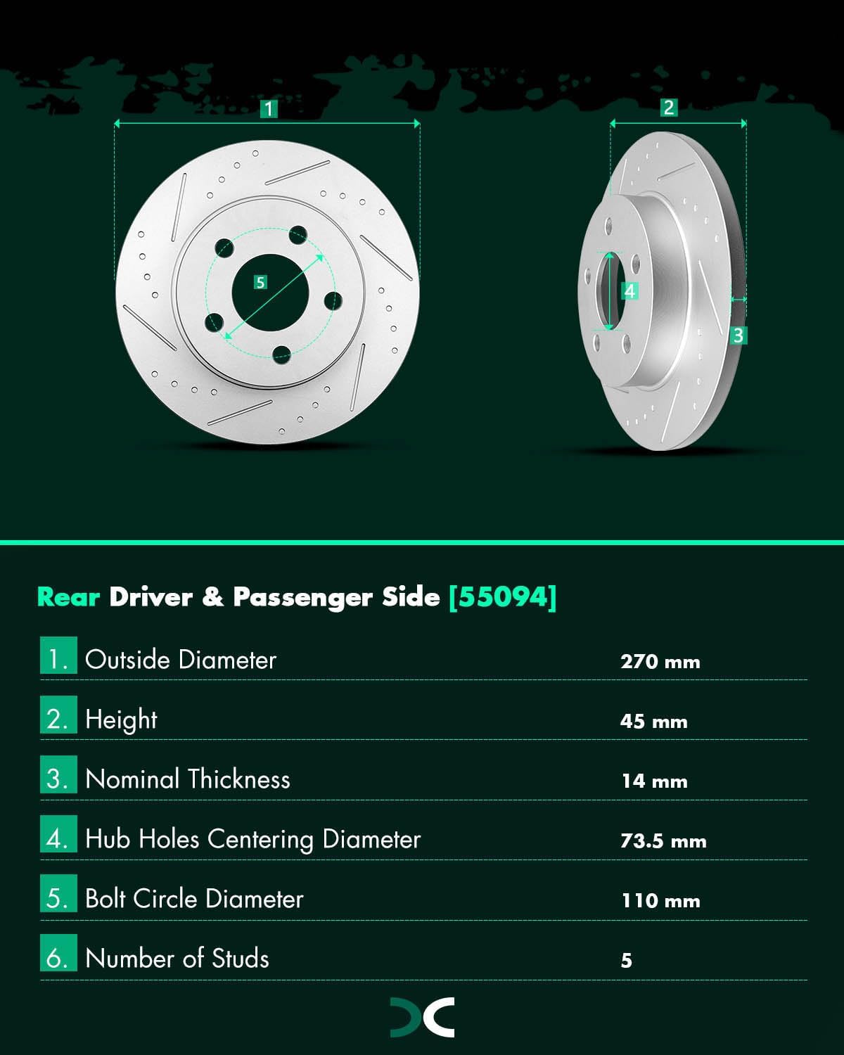 SCITOO Front 11.65' Rear 10.63' Brake Pads and Rotors Kits Fit For Chevy Cobalt/For Malibu,For Chevy HHR 08-10,For Pontiac G5 07-10,For Pontiac G6 05-10,For Saturn Aura 07-09,For Saturn Ion 03-07