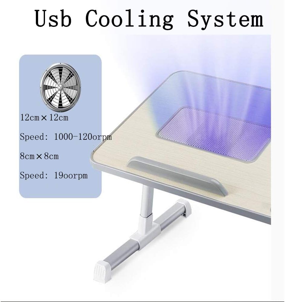 Laptop Stand Adjustable Height,Folding Laptop Table,Laptop Stand with Fan,for Bed Sofa Couch Office
