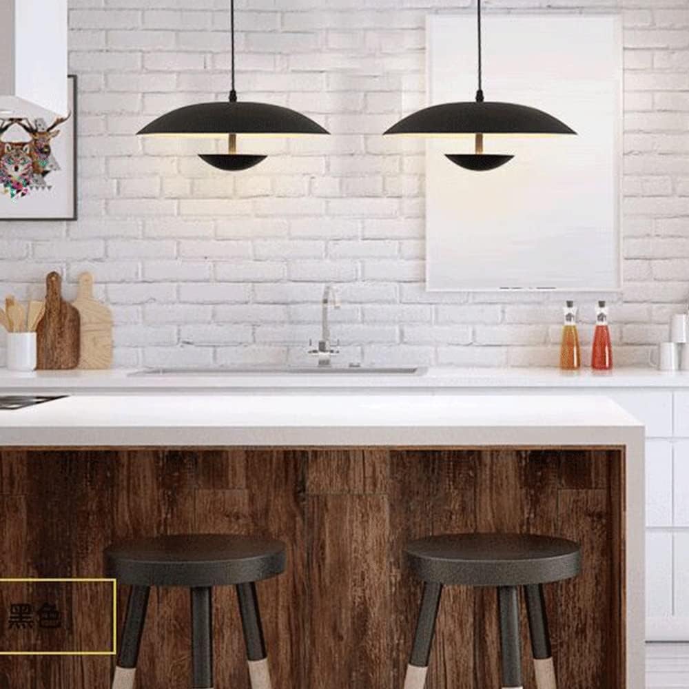 Chandelier, Industrial Pendant Light Creative Wrought Iron Chandelier Restaurant Office Pendant Light Modern and Simple Hanging Lamp Bar Metal Lighting Fixture E27 Single Head(Black,42cm)