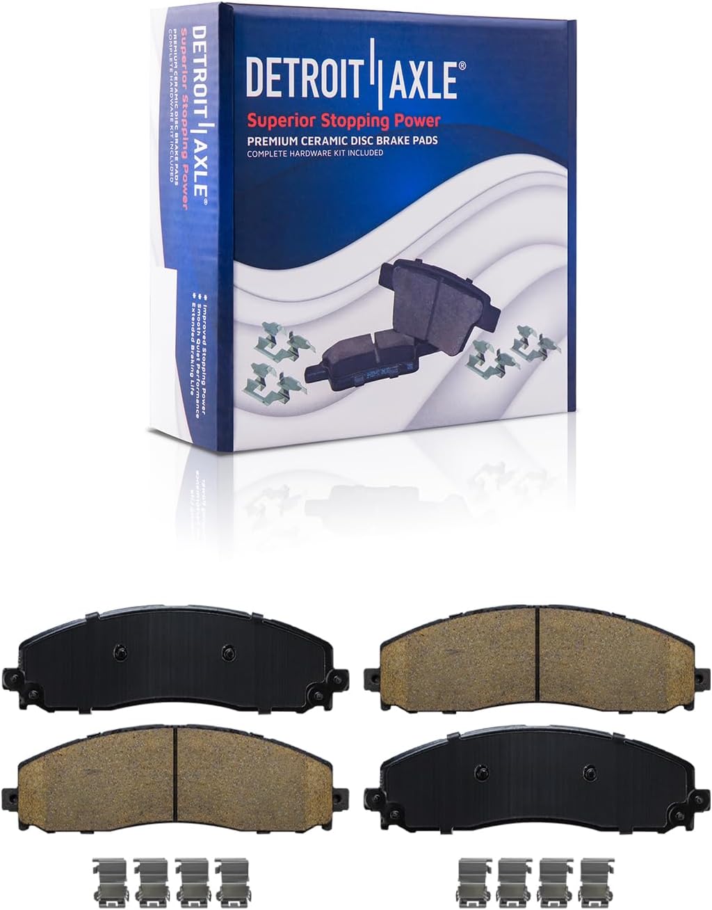 Detroit Axle - RWD Brake Kit for 2012-2022 Ford F-250 Super Duty 2013-2022 F-350 Super Duty [SRW] Drilled and Slotted Disc Brake Rotors Ceramic Brakes Pads Replacement: 14.29 inch Front and Rear Rotor