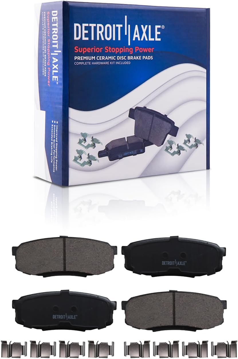 Detroit Axle - Brake Kit for 2008-2021 Toyota Tundra Sequoia, 2016-2021 Land Cruiser Lexus LX570 Disc Brake Rotors and Ceramic Brakes Pads Front and Rear Replacement
