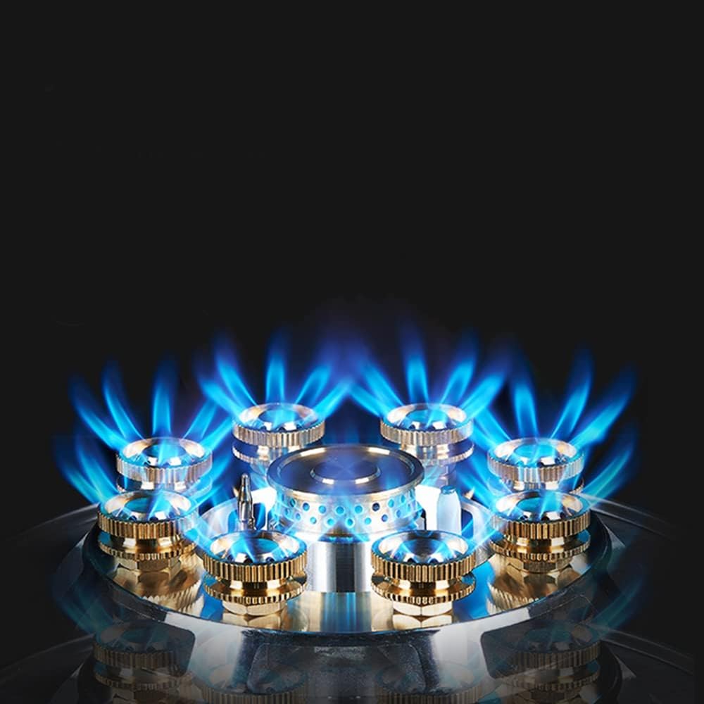 Gas Cooktop 22Inch，Built in Gas Cooktop 2 Burners Stainless Steel Stove with Conversion Kit Thermocouple Protection Center Burner with Flame Failure Protection Removable Grates and Installation