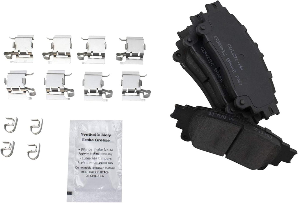 TRQ Front and Rear Brake Pad & Rotor Kit Ceramic Compatible with 2010-2015 Lexus RX350 RX450h 2014-2019 Toyota Highlander 2011-2020 Sienna