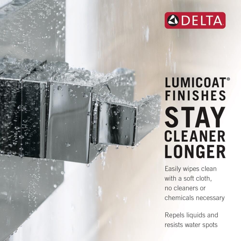 Delta Brushed Gold Rain Shower Head, 10 Inch Metal Large Shower Head Rainfall, Overhead Rain Showerhead, 1.75 GPM Flow Rate, Lumicoat Champagne Bronze 52162-CZ-PR