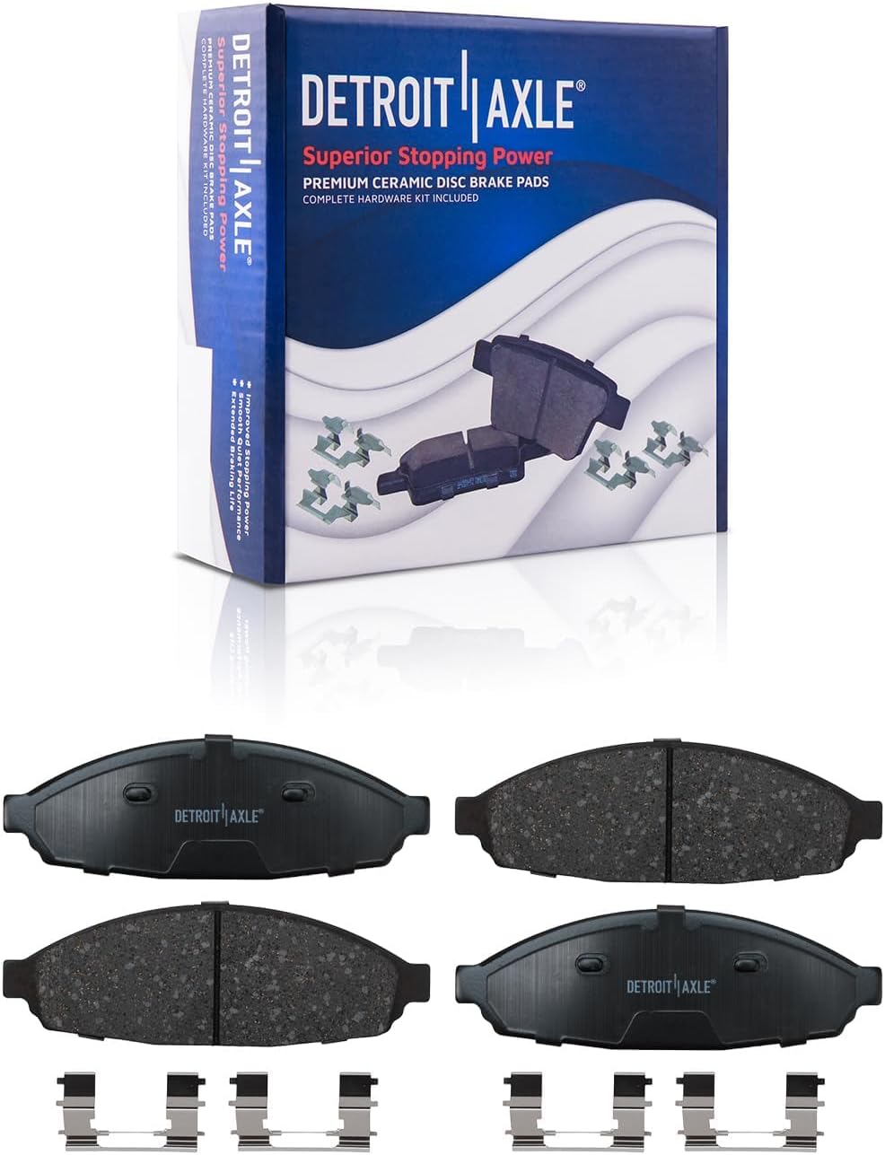 Detroit Axle - Front Brake Kit for 2003-2011 Ford Crown Victoria Lincoln Town Car Mercury Grand Marquis Marauder, Drilled and Slotted Brake Rotors Ceramic Brakes Pads Replacement : 12.01' inch Rotor