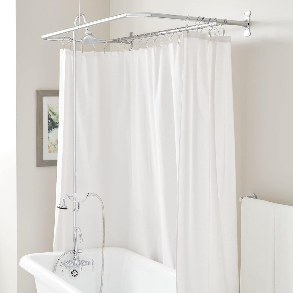 Signature Hardware 476400 Retrofit Showers Trim Package with 4-7/8' Shower Head and Hand Shower Conversion Kit - 60' x 27' Ring - Rough In Included