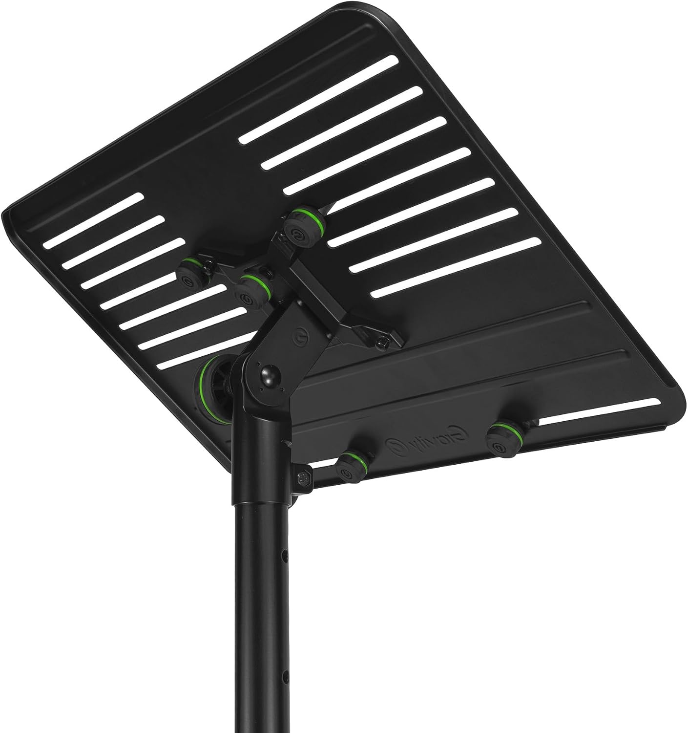 Gravity Laptop Stand LTS T 01 Adjustable Laptop Stand with Holding Pins for DJs and Producers, black
