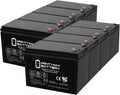 Mighty Max Battery ML7-12, 12 Volt 7.2 AH SLA F1 Terminal Battery, Brand Product, Black (Pack of 8)