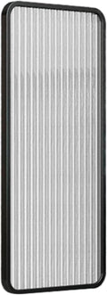 Urinal Privacy Screen Toilet Partition, Wall-Mounted Wrought Iron Tempered Glass Urinal Barrier Divider Partition for Public Space, Bathroom, Hotel,Black-Black