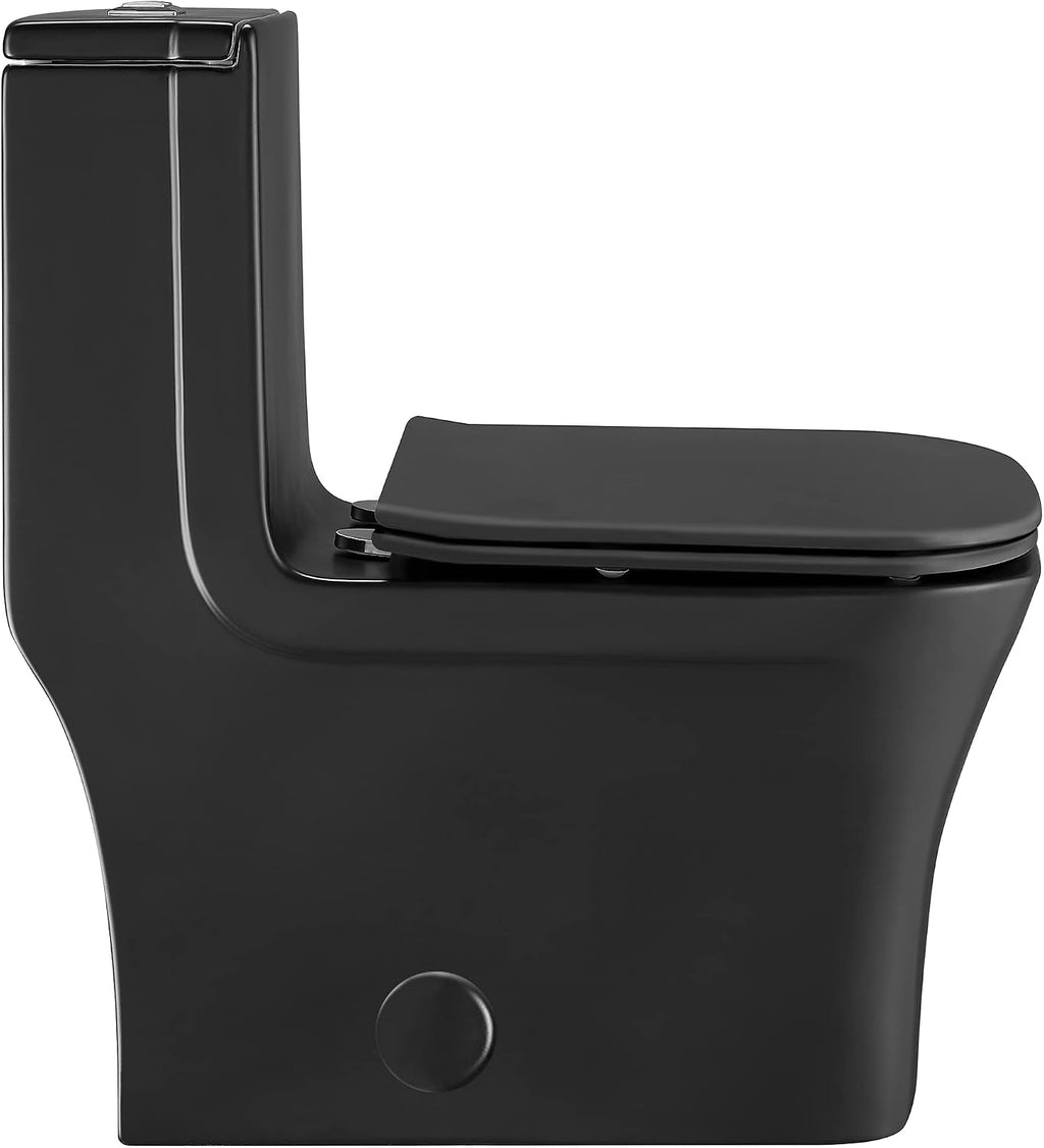 Concorde One-Piece 12' Rough-in 1.1/1.6 GPF Dual Top Flush Square Toilet in Matte Black