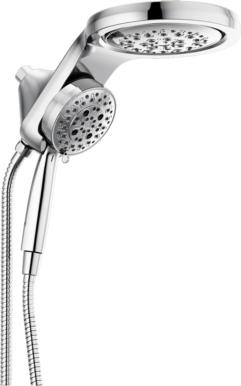 Delta Faucet HydroRain 5-Spray H2Okinetic Dual Shower Head with Handheld Spray, Chrome Shower Head with Hose, Handheld Shower Heads, Detachable Shower Head, 1.75 GPM Flow Rate, Chrome 58680
