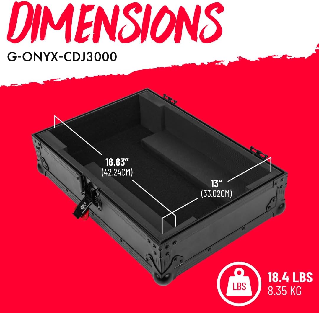 Gator Cases ONYX Series Flight Case for Pioneer DJ CDJ-3000 Player, (G-ONYX-CDJ3000)