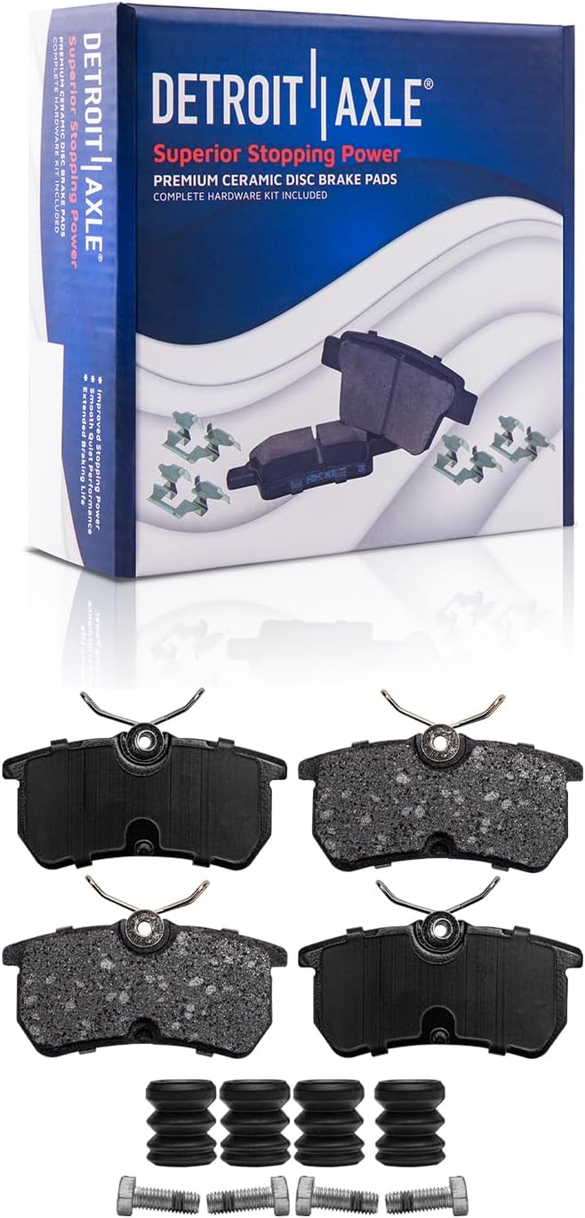 Detroit Axle - 8pc Brake Kit for Ford 2014-2019 Fiesta [ST, 4-Wheel Disc Brakes] Disc Brake Rotors 2015 2016 2017 2018 Ceramic Brakes Pads Replacement : 10.94' inch Front and 9.96' inch Rear Rotor