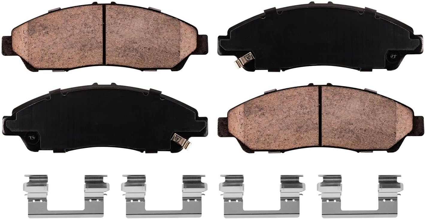 Detroit Axle - 8pc Brake Kit for Acura 2014 2015 2017 2018 RLX [Sport Hybrid SH-AWD], Drilled and Slotted Brakes Rotors Ceramic Brake Pads Replacement : 12.99' inch Front and 12.20' inch Rear Rotor