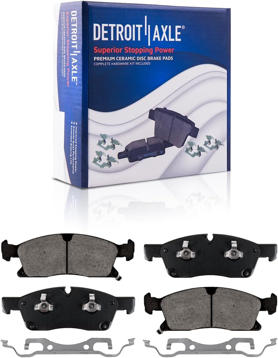 Detroit Axle - Front Brake Kit for Jeep 2015-2020 Grand Cherokee 2011-2020 Dodge Durango, Drilled Disc Brake Rotors Brake Pads Wheel Bearing Hubs Wheel Lug Nuts Replacement : 13.78'' inch Rotor