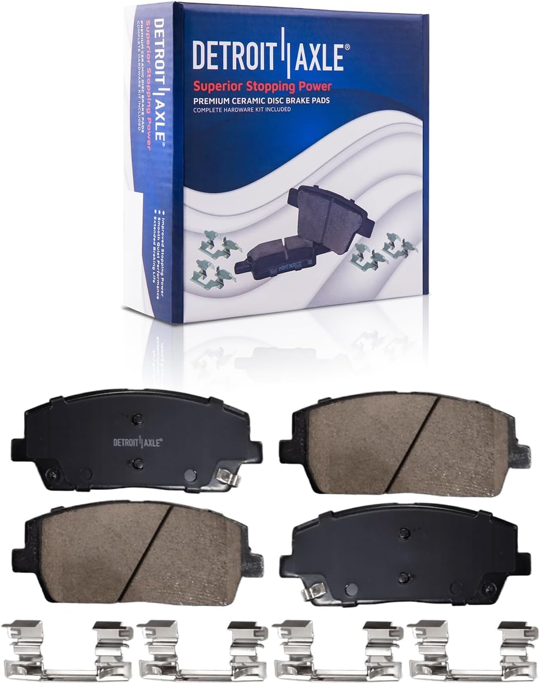 Detroit Axle - Front Brake Kit for Hyundai 2020-2023 Palisade, Kia 2020-2021 Telluride, 13.39' inch Drilled and Slotted Disc Brake Rotors Ceramic Brakes Pads with Hardware Replacement