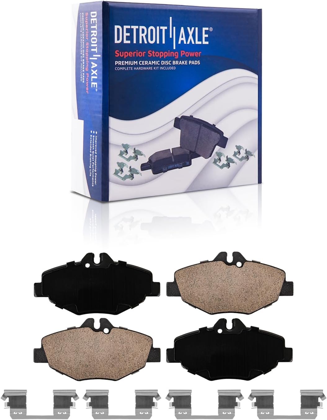 Detroit Axle - Brake Kit for 03-09 Mercedes-Benz E320, 11.61' inch Front and 11.81' inch Rear Disc Brake Rotors Ceramic Brakes Pads 2003 2004 2005 2006 2007 2008 2009 Replacement