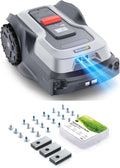 T1200Pro Wire-free Robot Lawn Mower with 24 Replacement Blades, Automatic Robot Mower for 0.37 Acre, RTK+Vision, AI Obstacle Avoidance, Adjustable Cutting Height Multi-Zone Mowing Robotic Mower