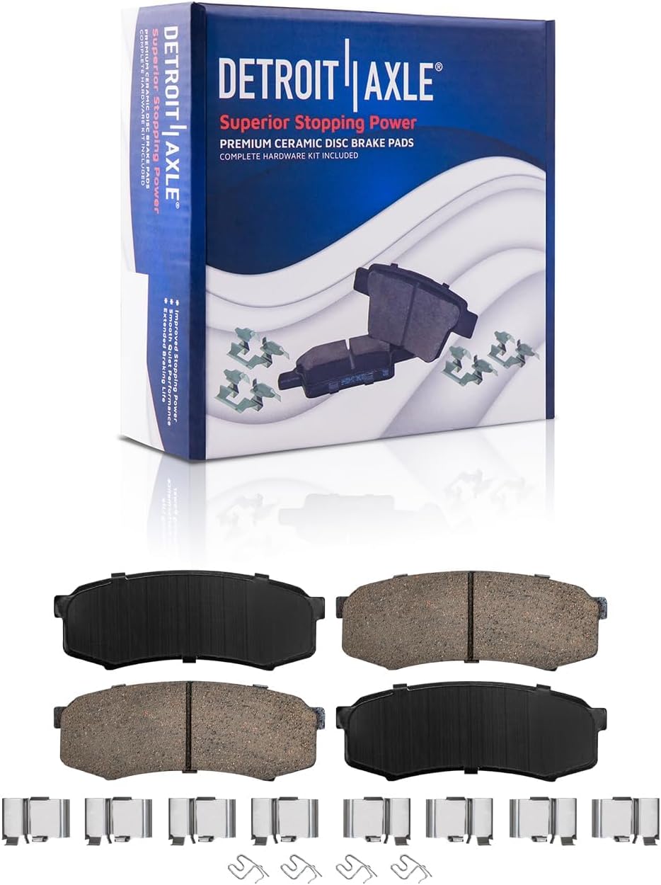 Detroit Axle - Brake Kit for Toyota 2010-2018 4Runner Lexus GX460, Disc Brake Rotors Ceramic Brakes Pads 2011 2012 2013 2014 2015 2016 2017 Replacement